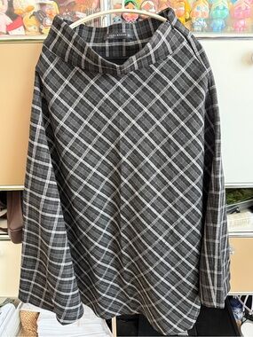 Zara Gray and Black Plaid A-Line Skirt